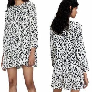 EUC Zara Leopard Print Babydoll Mini Dress